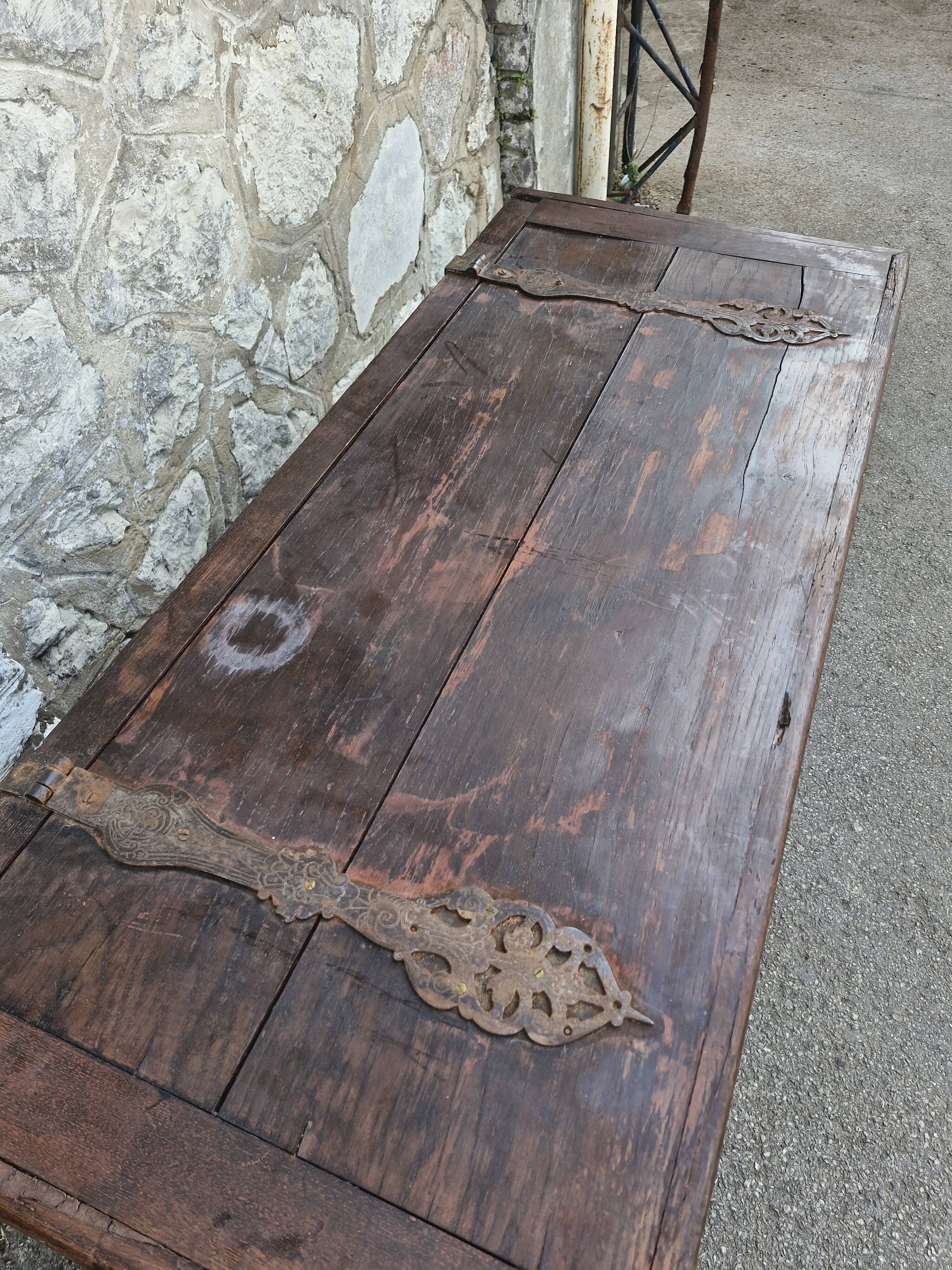 Antique carved oak chest