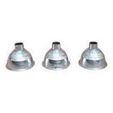 3 vintage industrial pendant lights, old workshop lighting fixtures