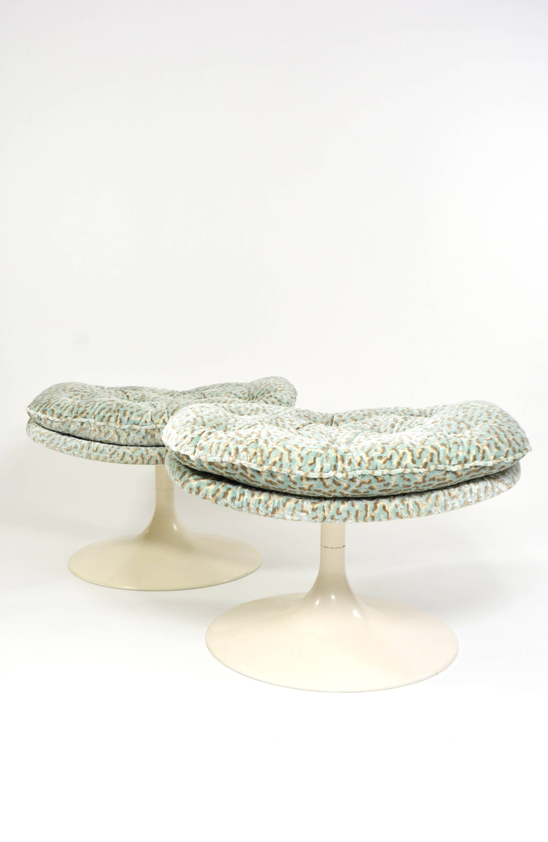 Ottomans Geoffrey Harcourt leopard fabric