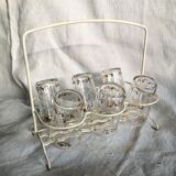 Six verres décorés dans leur panier de présentation