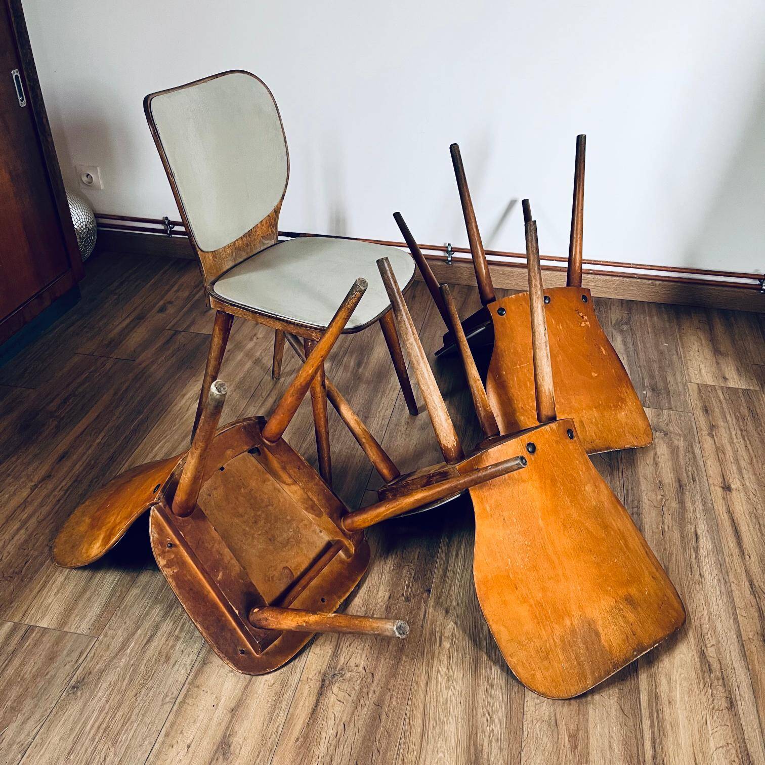 Ensemble de 4 chaises vintage baumann