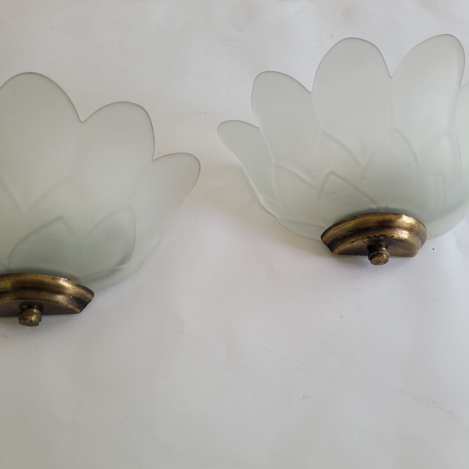 Pair of wall sconces tulip frosted glass.