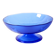 Blue Pressed Glass Pedestal Bowl with Stars Pattern / Italy / 2000s
