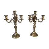 Pair of golden bronze candlesticks