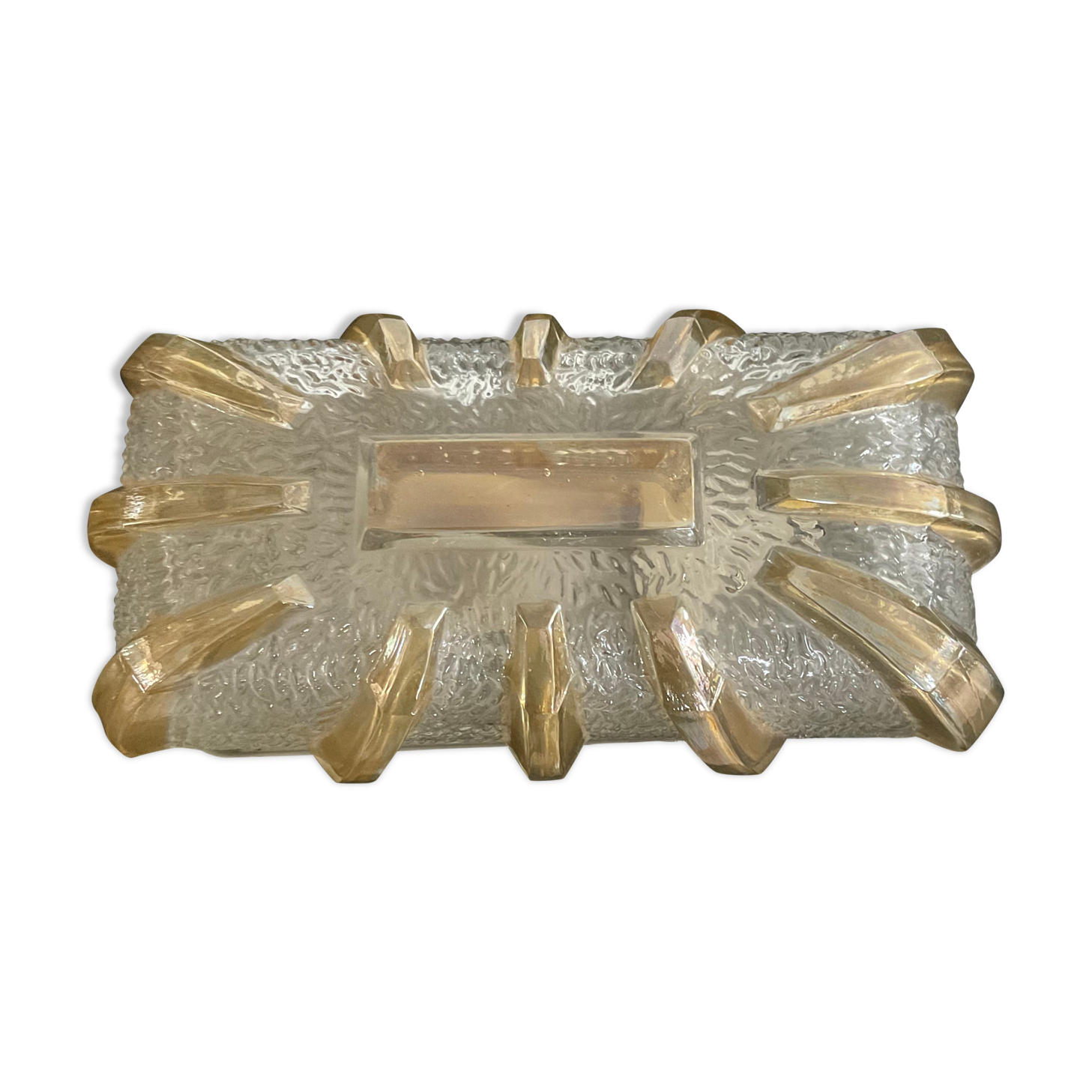 Vintage wall lamp in iridescent molded glass 70s