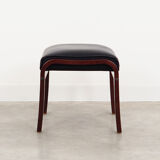 Leather footrest, Danish design, 1960s, production: Denmark