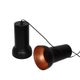 A pair of vintage pendant lights – black brass, modernist
