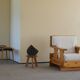 Mid century brutalist solid pine lounge chair with new upholstery, sweden, 1970s