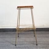 Small harness, brass plant holder and wood