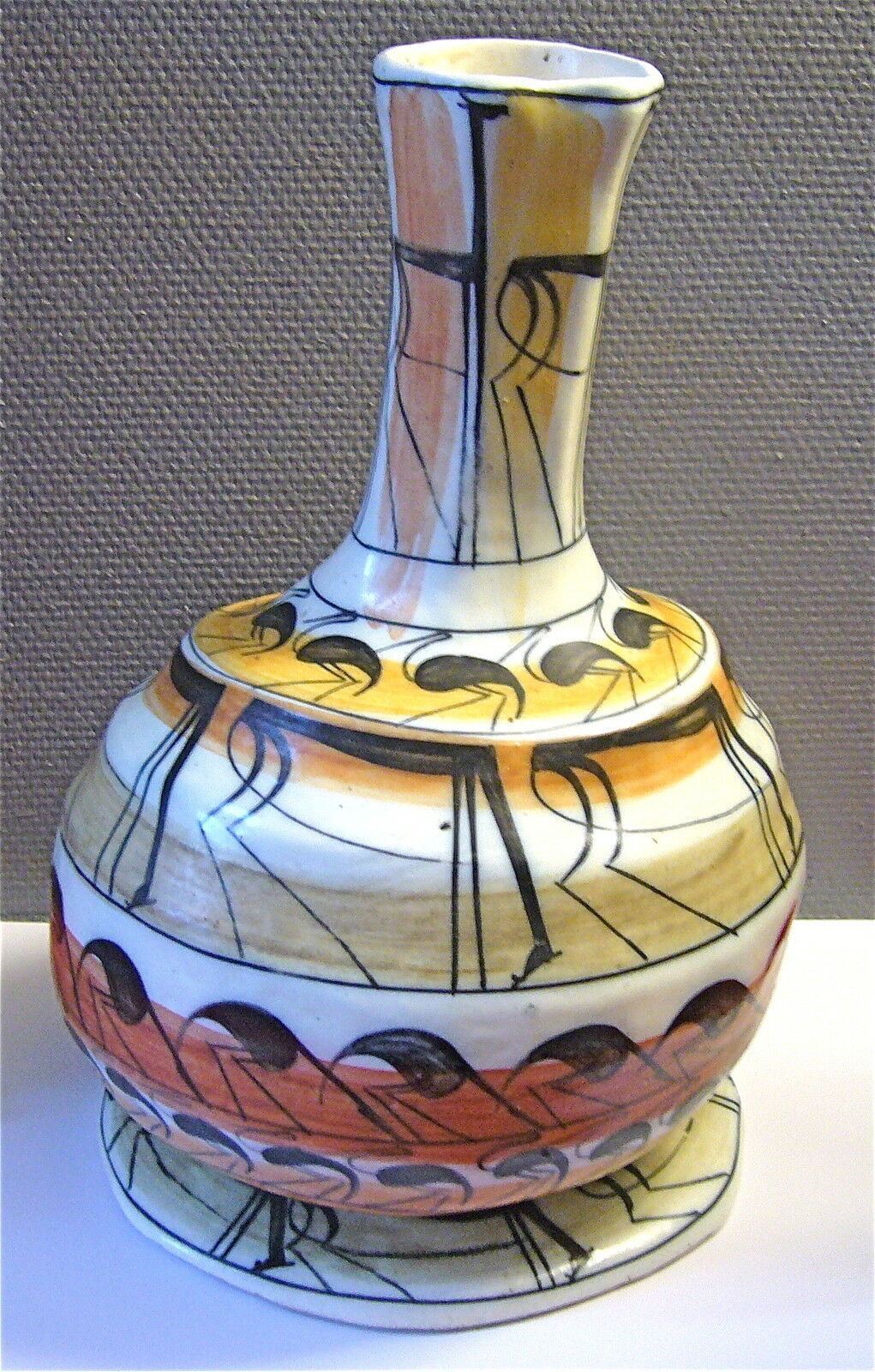 Ceramic vase with signature