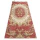 2x7 Vintage Burgundy Cream Turkish Runner Rug, 80x214Cm