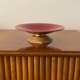 Modern red vide poche / centerpiece, Sevres France 1940s