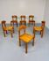 Set of 6 solid pine chairs, Scandinavian design, Reiner Daumiller