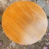 Honey-colored solid beech side table