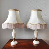 Pair of vintage alabaster lamps