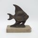 Vintage French Art Deco Fish Book Ends - Marble and Spelter Bookends