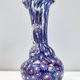 Blue murano glass vase ascribable to fratelli toso with murrines, italy