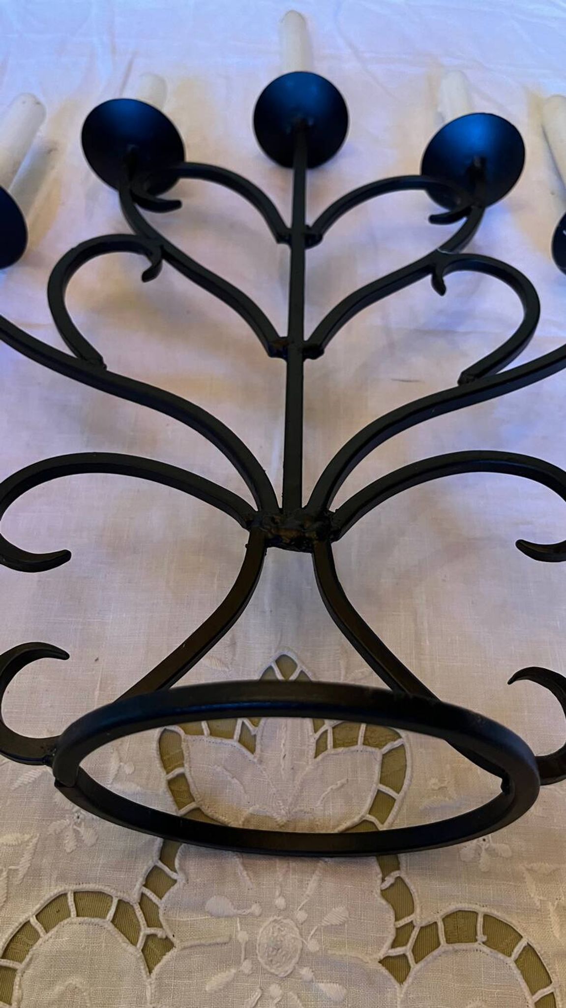 Metal heart candle holder 5 candles