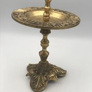 Vintage solid brass ashtray with zodiac sign decor