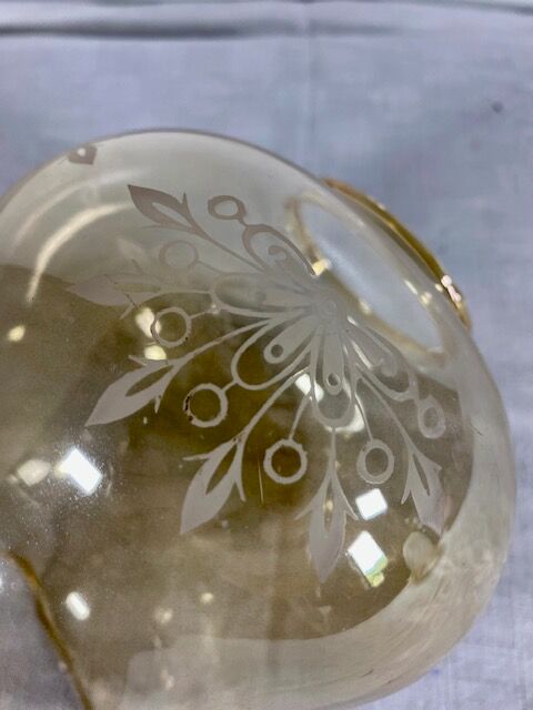 Decorated flamed glass lampshade