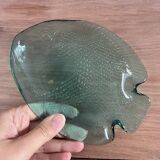 Aquamarine glass fish-shaped bowls