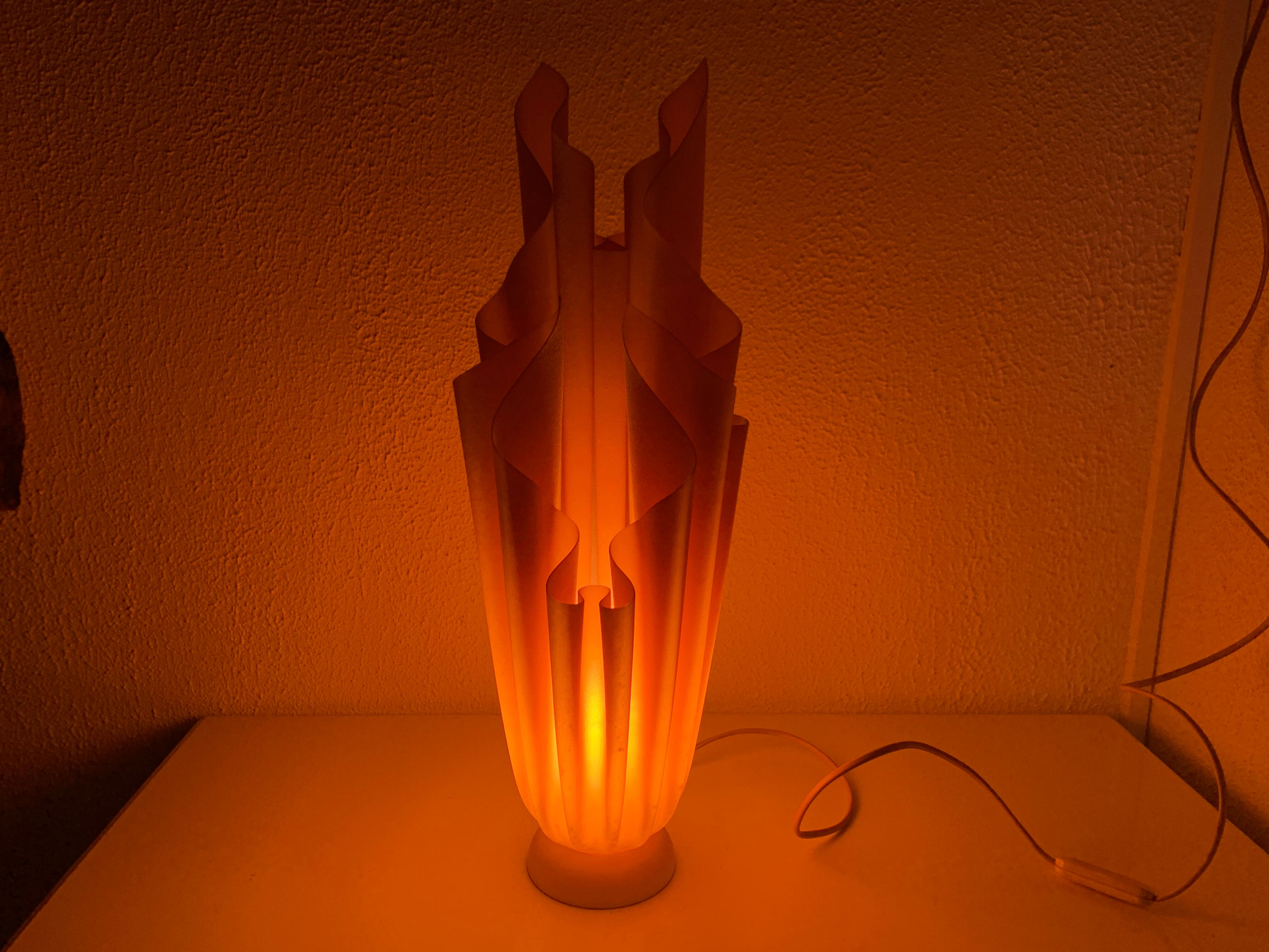 Vintage 1970s Athena Georgia Jacob Salmon Draped Lamp - 50 cm