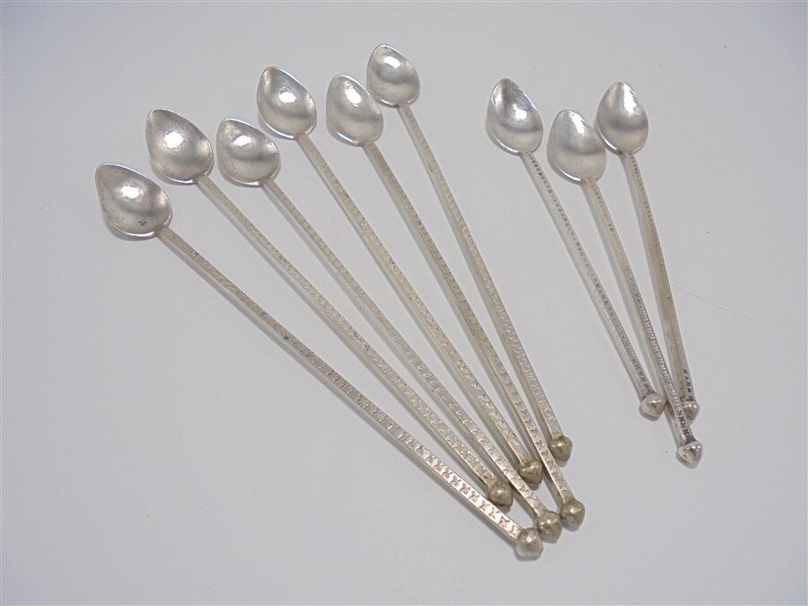 Set of 9 spoons with long handle
