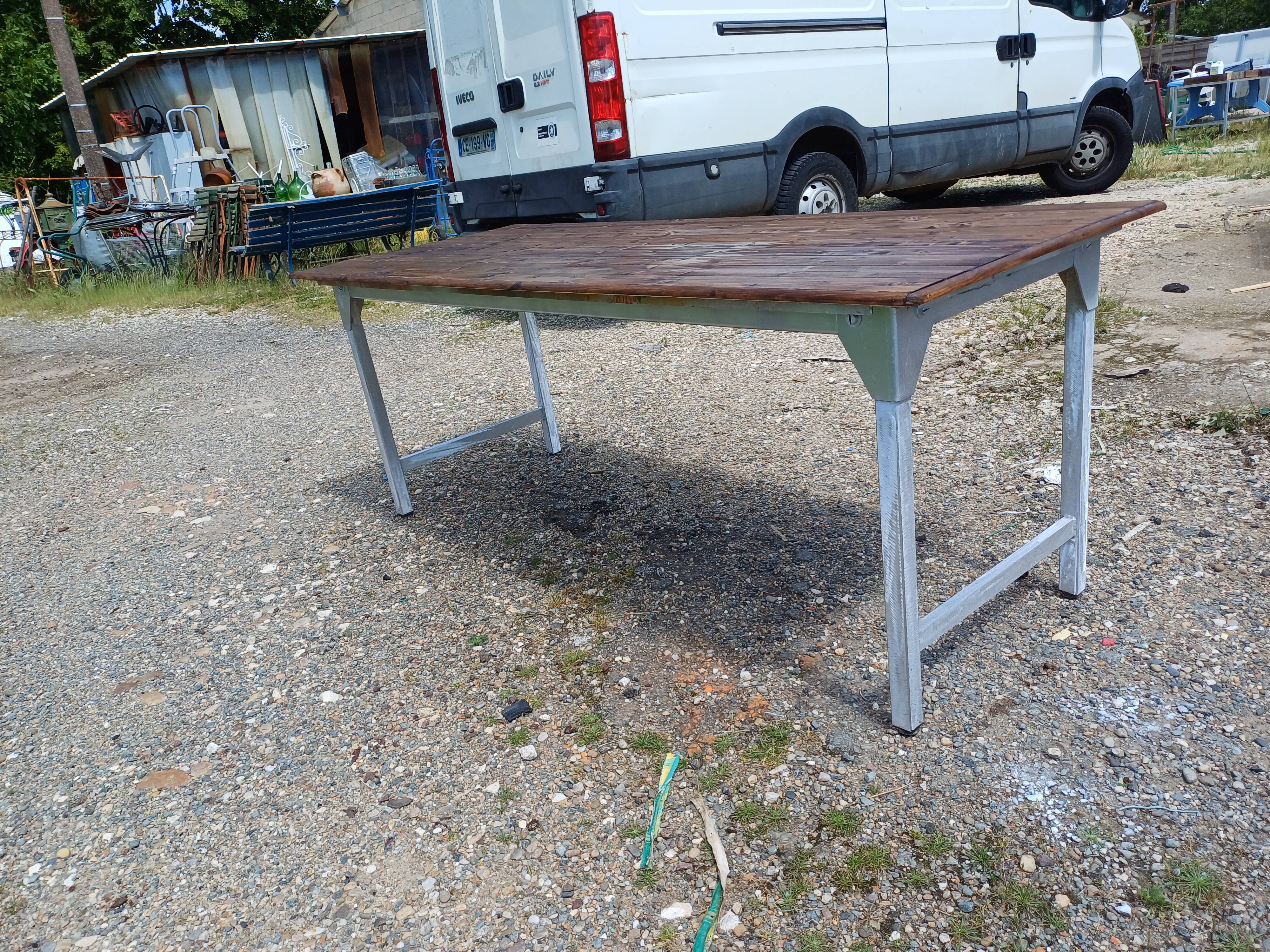 Table Insutrielle en Aluminium et Bois