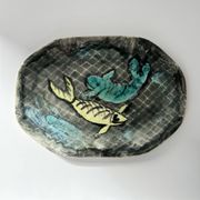 Decorative fish plate signed