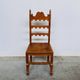 Set of 6 vintage solid oak high-back dining chairs – rustic European / Spanish revival