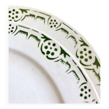 Duo of Badonviller Art Deco Iron Earth plates