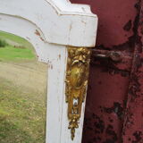Old mirror white patinated fireplace top