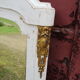 Old mirror white patinated fireplace top