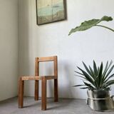 Brutalist pine chair