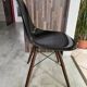 DSW chair, black fiber, black dowel, walnut, Eames, Herman Miller, vintage 1950