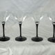 Set of 4 black foot martini glasses - Arques crystal, Luminarc - 70s / 80s