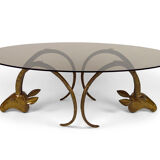 Coffee table with mouflons by Alain Chervet, circa 1970