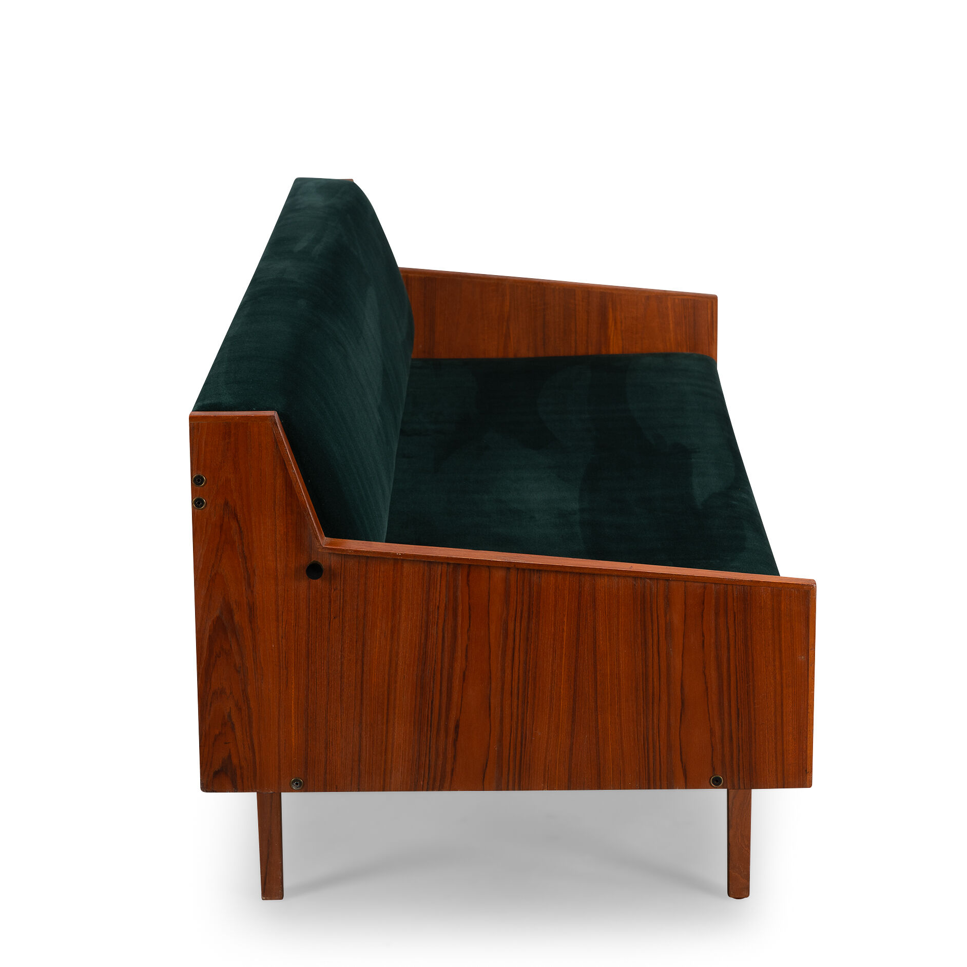 Danish midcentury modern green velvet daybed, 1960s