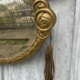 Miroir ovale art déco avec pompons