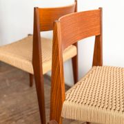 6 chairs by Poul Cadovius, walnut, with new seats, Mid Century.