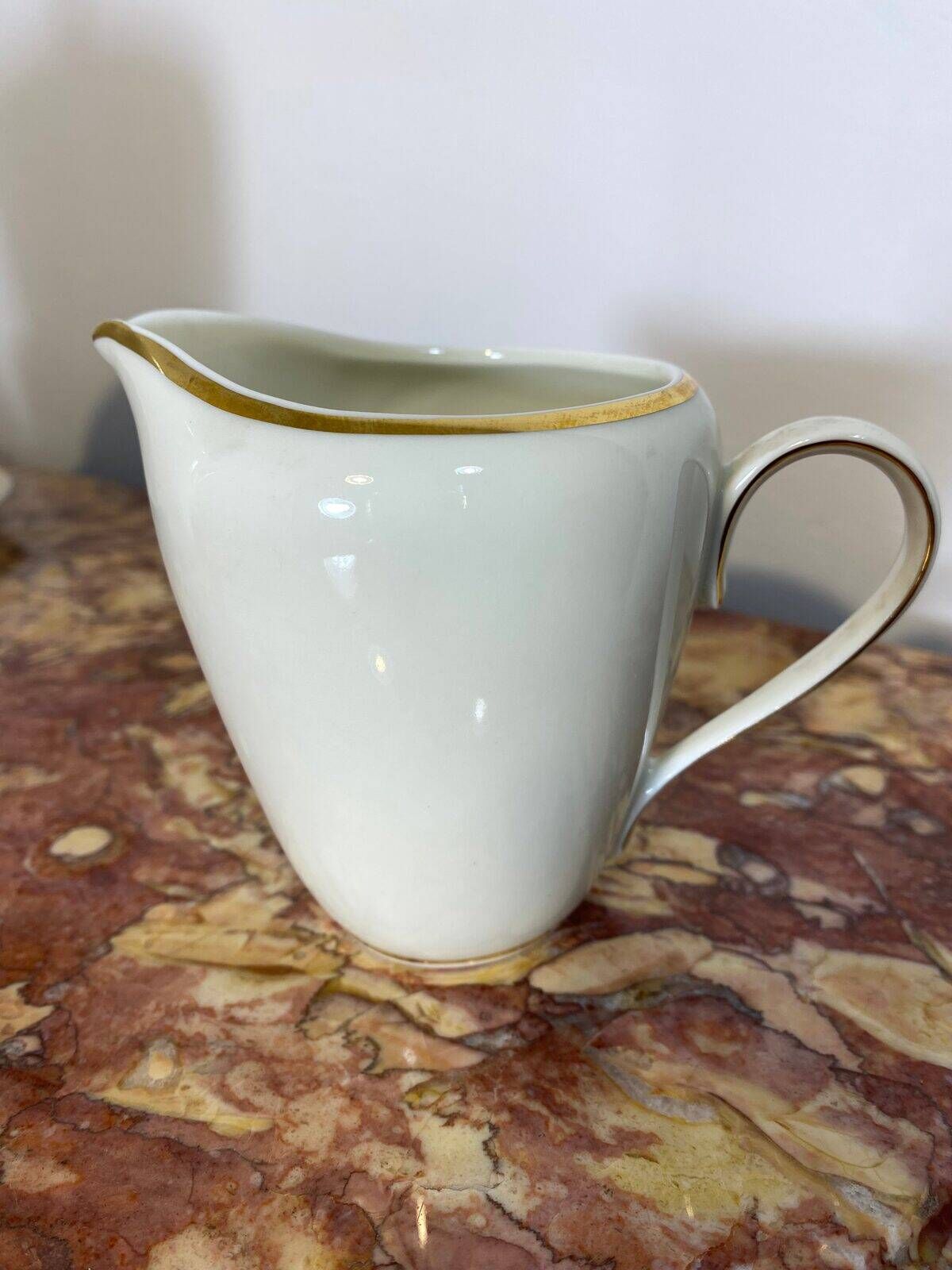 Bavarian porcelain tea service with gold trim.