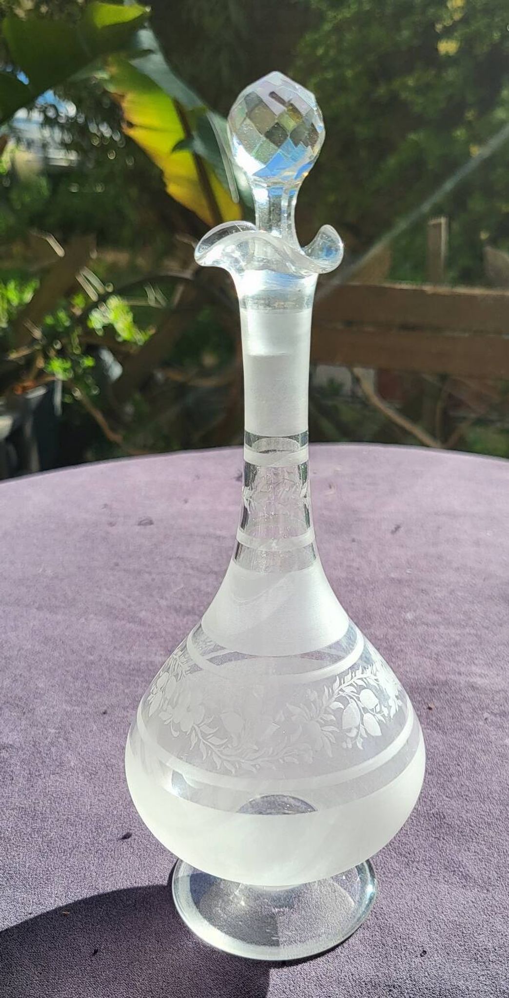 19th century muslin glass carafe