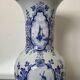 Large antique Delft blue and white porcelain vase signed