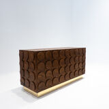 Contemporary Italian Sideboard in Wood and Brass