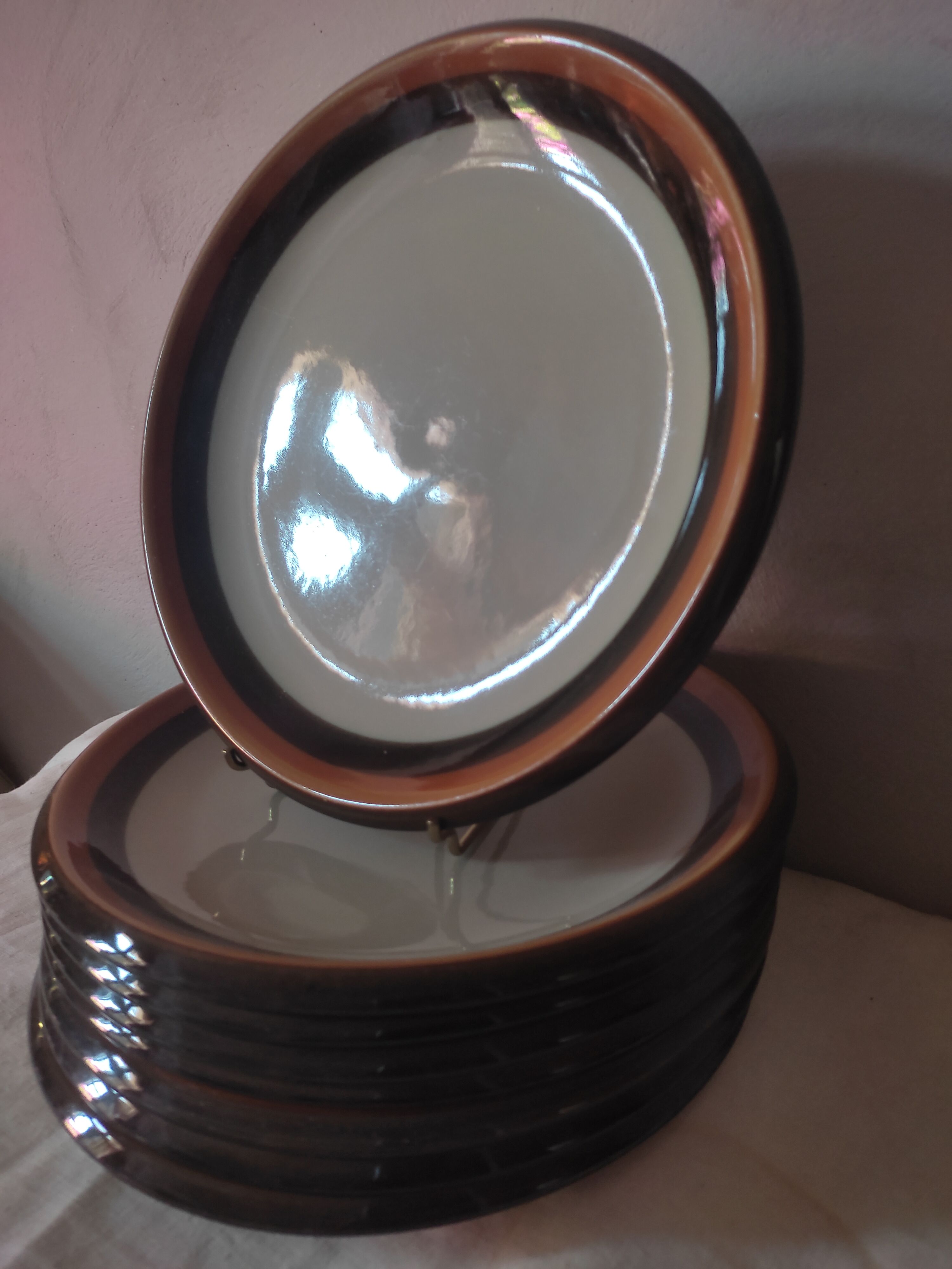 8 Swedish plates made of Rorstrand sandstone