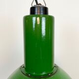 Industrial Soviet Green Enamel Pendant Lamp, 1960s