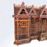 Important bird cage - aviary representing a house early 20th century l 158 cm