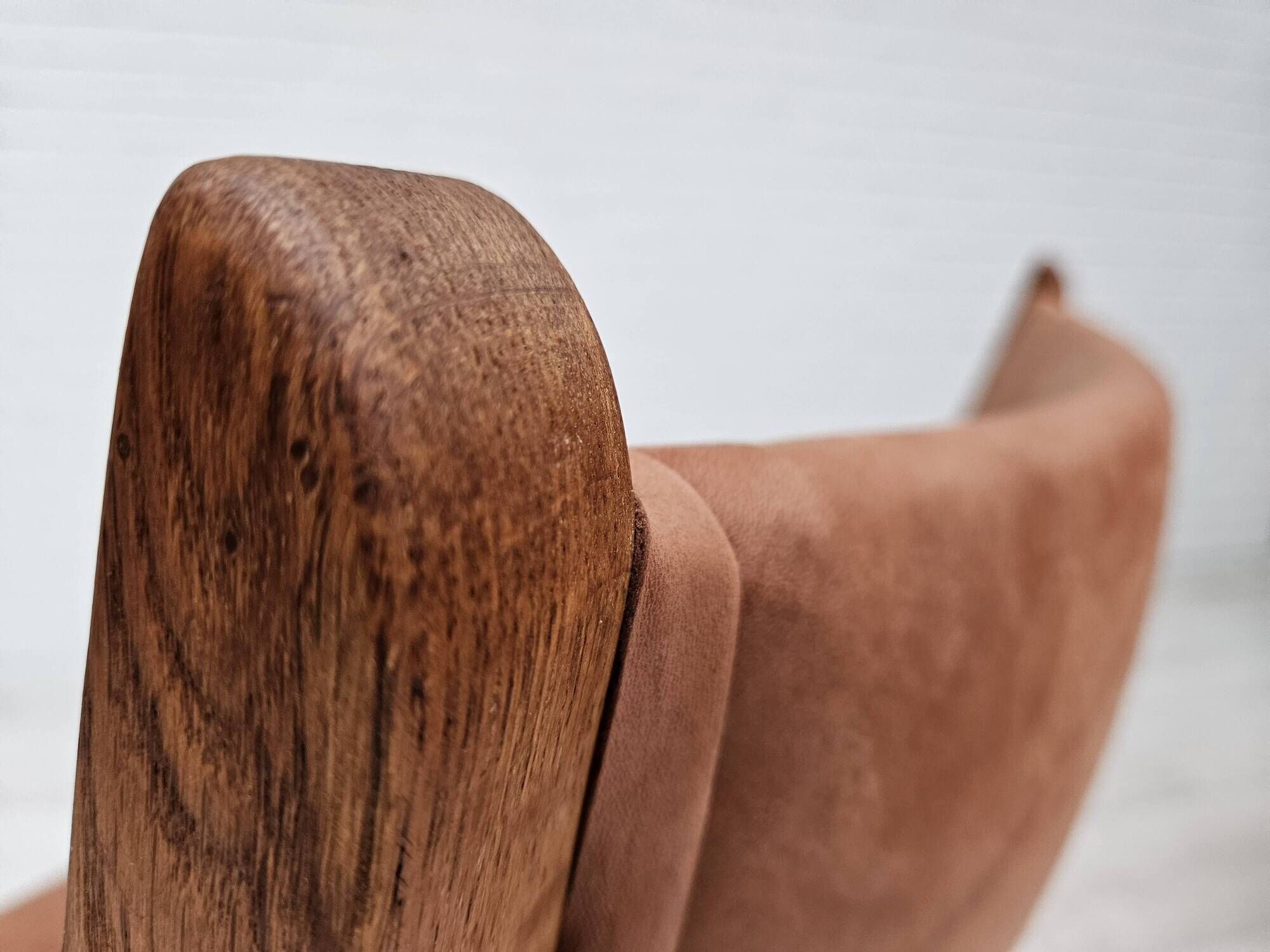 1960s, Danish design by Henning Kjærnulf, reupholstered lounge chair, model "Kurul".