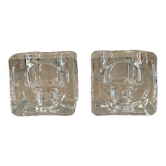 Pair of Peill & Putzler crystal candle holders from the 70s