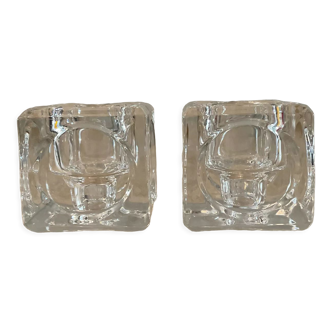 Pair of Peill & Putzler crystal candle holders from the 70s